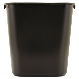Rubbermaid® Commercial Deskside Plastic Wastebasket, Rectangular, 7 gal, Black (RCP295600BK)