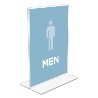 deflecto® Classic Image Double-Sided Sign Holder, 5 x 7 Insert, Clear (DEF69101)