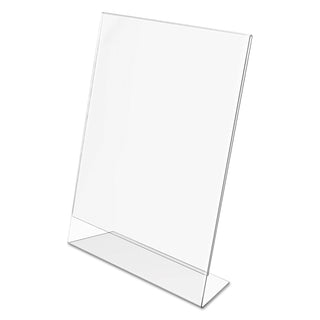 deflecto® Classic Image Slanted Sign Holder, Portrait, 8 1/2 x 11 Insert, Clear (DEF69701)