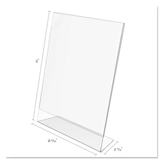 deflecto® Classic Image Slanted Sign Holder, Portrait, 8 1/2 x 11 Insert, Clear (DEF69701)