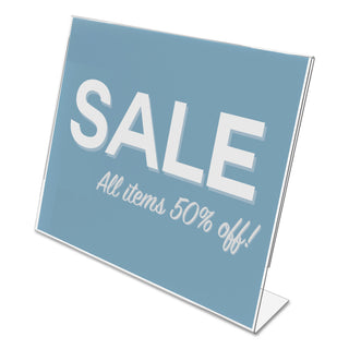 deflecto® Classic Image Slanted Sign Holder, Landscaped, 11 x 8 1/2 Insert, Clear (DEF66701)