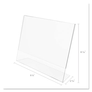 deflecto® Classic Image Slanted Sign Holder, Landscaped, 11 x 8 1/2 Insert, Clear (DEF66701)