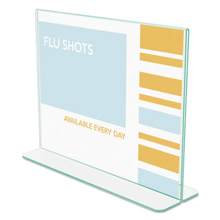 deflecto® Superior Image Premium Green Edge Sign Holders, 11 x 8 1/2 Insert, Clear/Green (DEF5991890)