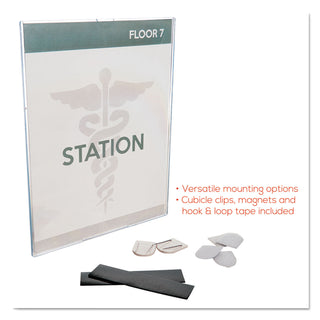 deflecto® Superior Image Cubicle Sign Holder, 8 1/2 x 11 Insert, Clear (DEF588601)