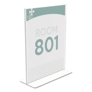 deflecto® Superior Image Double Sided Sign Holder, 8 1/2 x 11 Insert, Clear (DEF590801)