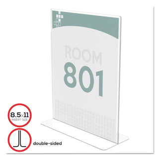 deflecto® Superior Image Double Sided Sign Holder, 8 1/2 x 11 Insert, Clear (DEF590801)