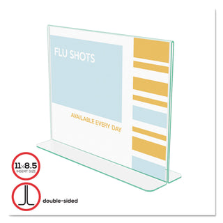 deflecto® Superior Image Premium Green Edge Sign Holders, 11 x 8 1/2 Insert, Clear/Green (DEF5991890)