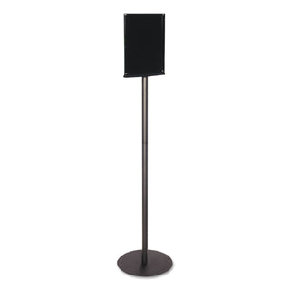deflecto® Double-Sided Magnetic Sign Display, 8 1/2 x 11 Insert, 56" Tall, Clear/Black (DEF692056)