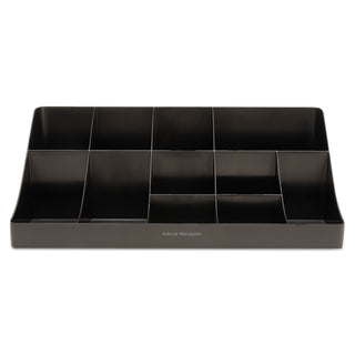Mind Reader 11-Compartment Coffee Condiment Organizer, 18 1/4 x 6 5/8 x 9 7/8, Black (EMSCOMORGBLK)