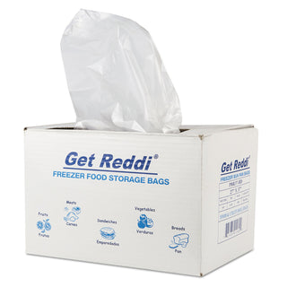 InteplastPitt Get Reddi Freezer Food Storage Bags, 0.5 mil, 27" x 37", Natural, 200/Carton (IBSPBR37HD)