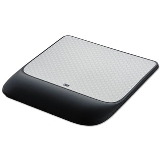 3M™ Mouse Pad with Precise Mousing Surface and Gel Wrist Rest, 8.5 x 9, Gray/Black (MMMMW85B)