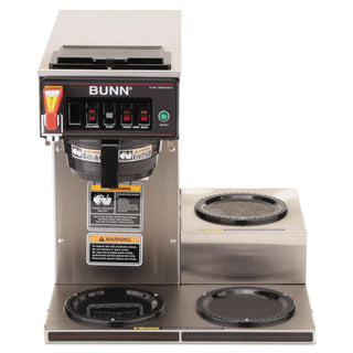 BUNN® CWTF-3 Three Burner Automatic Coffee Brewer, Stainless Steel, Black (BUNCWTF153LP)