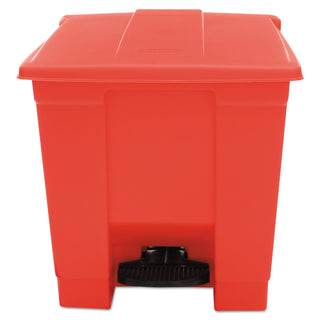 Rubbermaid® Commercial Indoor Utility Step-On Waste Container, 8 gal, Plastic, Red (6143RD)