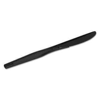 Dixie® Plastic Cutlery, Heavy Mediumweight Knives, Black, 1000/Carton (DIXKM517)