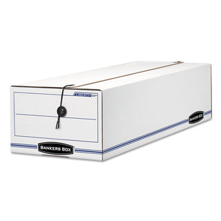 Bankers Box® LIBERTY Check and Form Boxes, 9.75" x 23.75" x 6.25", White/Blue, 12/Carton (FEL00022)