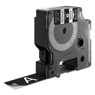 DYMO® Rhino Permanent Vinyl Industrial Label Tape, 0.75" x 18 ft, Black/White Print (3052063)