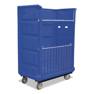 Royal Basket Trucks Bulk Transport Turnabout Truck with Locking Casters, Plastic, 28" x 61" x 68.5", Blue (RBTL48BLXTAA6UL)