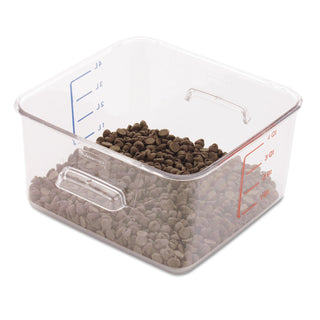 Rubbermaid® Commercial SpaceSaver Square Containers, 4 qt, 8.8 x 8.75 x 4.75, Clear, Plastic (6304CL)
