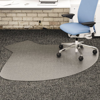 deflecto® SuperMat Frequent Use Chair Mat, Medium Pile Carpet, 60 x 66, Workstation, Clear (DEFCM14003K)