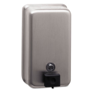 Bobrick ClassicSeries Surface-Mounted Soap Dispenser, 40 oz, 4.75" x 3.5" x 8.13", Stainless Steel (BOB2111)