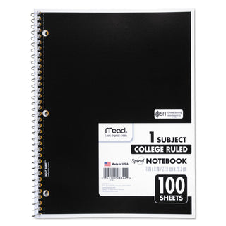 Mead® Spiral Notebook, 1 Subject, Medium/College Rule, Assorted Color Covers, 11 x 8, 100 Sheets (MEA06622)