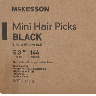 McKesson Mini Hair Pick 5.3 Inch Black Polypropylene (906053_EA)