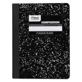 Mead® Square Deal Composition Book, Medium/College Rule, Black Cover, 9.75 x 7.5, 100 Sheets (MEA09932)