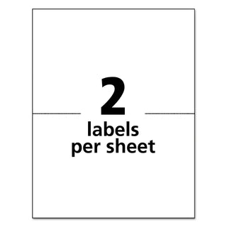 Avery® White Shipping Labels-Bulk Packs, Inkjet/Laser Printers, 5.5 x 8.5, White, 2/Sheet, 250 Sheets/Box (AVE95930)