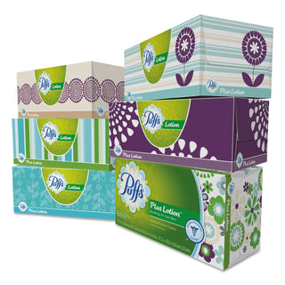Puffs Plus Lotion Facial Tissue, White, 6 Cube Pack, 124 Sheets Per Cube, 4/Case, 2876 Sheets Total (PGC39383) (PGC39383)