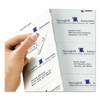 Avery® Easy Peel Mailing Labels for Inkjet Printers, 3 1/3"x4", Clear, 60 per Pack (AVE18664)