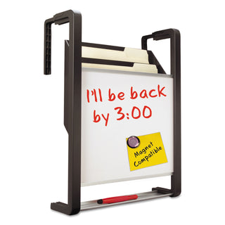 Quartet® Hanging File Pocket with Dry Erase Board, Three Pockets, Letter, Black (QRTOFD)