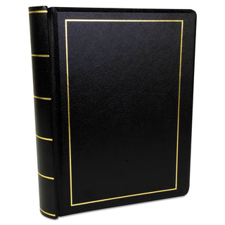 Wilson Jones® Looseleaf Minute Book, Black Leather-Like Cover, 250 Unruled Pages, 8 1/2 x 11 (WLJ039511)