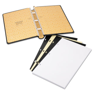 Wilson Jones® Looseleaf Minute Book, Black Leather-Like Cover, 250 Unruled Pages, 8 1/2 x 14 (WLJ039531)