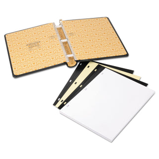 Wilson Jones® Looseleaf Minute Book, Black Leather-Like Cover, 250 Unruled Pages, 8 1/2 x 11 (WLJ039511)