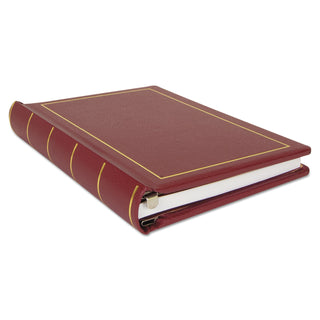 Wilson Jones® Looseleaf Minute Book, Red Leather-Like Cover, 250 Unruled Pages, 8 1/2 x 11 (WLJ039611)