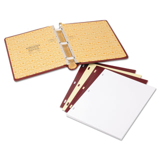 Wilson Jones® Looseleaf Minute Book, Red Leather-Like Cover, 250 Unruled Pages, 8 1/2 x 11 (WLJ039611)