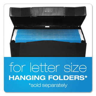 Pendaflex® Portable Letter Size File Box, Letter Files, 13.5" x 10.25" x 10.88", Black (ESS20861)
