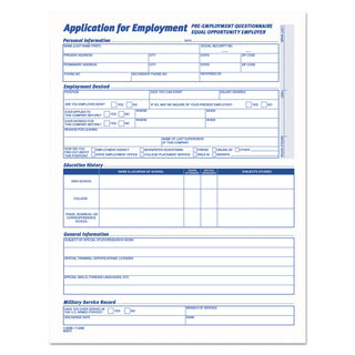 TOPS™ Comprehensive Employee Application Form, 8.5 x 11, 1/Page, 25 Forms (TOP3288)