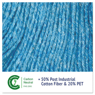 Boardwalk® Super Loop Wet Mop Head, Cotton/Synthetic Fiber, 5" Headband, Medium Size, Blue, 12/Carton (BWK502BLCT)