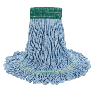 Boardwalk® Super Loop Wet Mop Head, Cotton/Synthetic Fiber, 5" Headband, Medium Size, Blue, 12/Carton (BWK502BLCT)