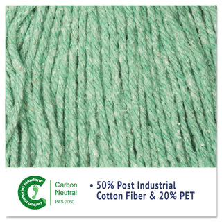 Boardwalk® Super Loop Wet Mop Head, Cotton/Synthetic Fiber, 5" Headband, Medium Size, Green, 12/Carton (BWK502GNCT)