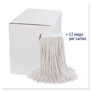 Boardwalk® Premium Cut-End Wet Mop Heads, Cotton, 24oz, White, 12/Carton (UNS224CCT)