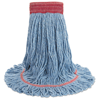 Boardwalk® Super Loop Wet Mop Head, Cotton/Synthetic Fiber, 5" Headband, Large Size, Blue (BWK503BLEA)