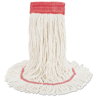Boardwalk® Super Loop Wet Mop Head, Cotton/Synthetic Fiber, 5" Headband, Large Size, White (BWK503WHEA)
