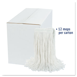 Boardwalk® Cut-End Wet Mop Head, Rayon, No. 24, White, 12/Carton (UNS2024R-CS)