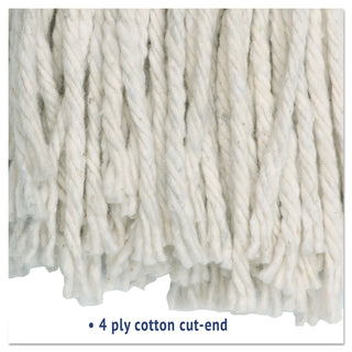 Boardwalk® Cut-End Wet Mop Head, Cotton, No. 24, White (UNS2024C-EA)