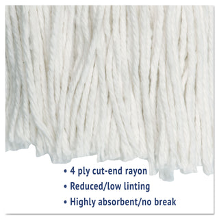 Boardwalk® Cut-End Wet Mop Head, Rayon, No. 20, White, 12/Carton (UNS2020R-CS)