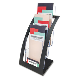 deflecto® 3-Tier Literature Holder, Leaflet Size, 6.75w x 6.94d x 13.31h, Black (DEF693604)