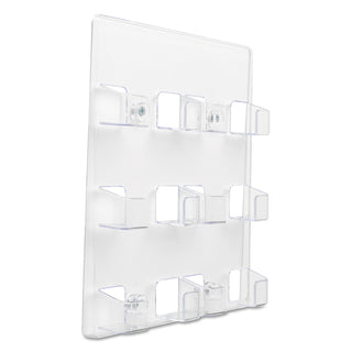 deflecto® 6-Pocket Business Card Holder, 480 Card Cap, 8 1/2 x 9 3/4 x 1 5/8, Clear (DEF70601)
