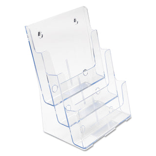 deflecto® 3-Compartment DocuHolder, Magazine Size, 9.5w x 6.25d x 12.63, Clear (DEF77301)